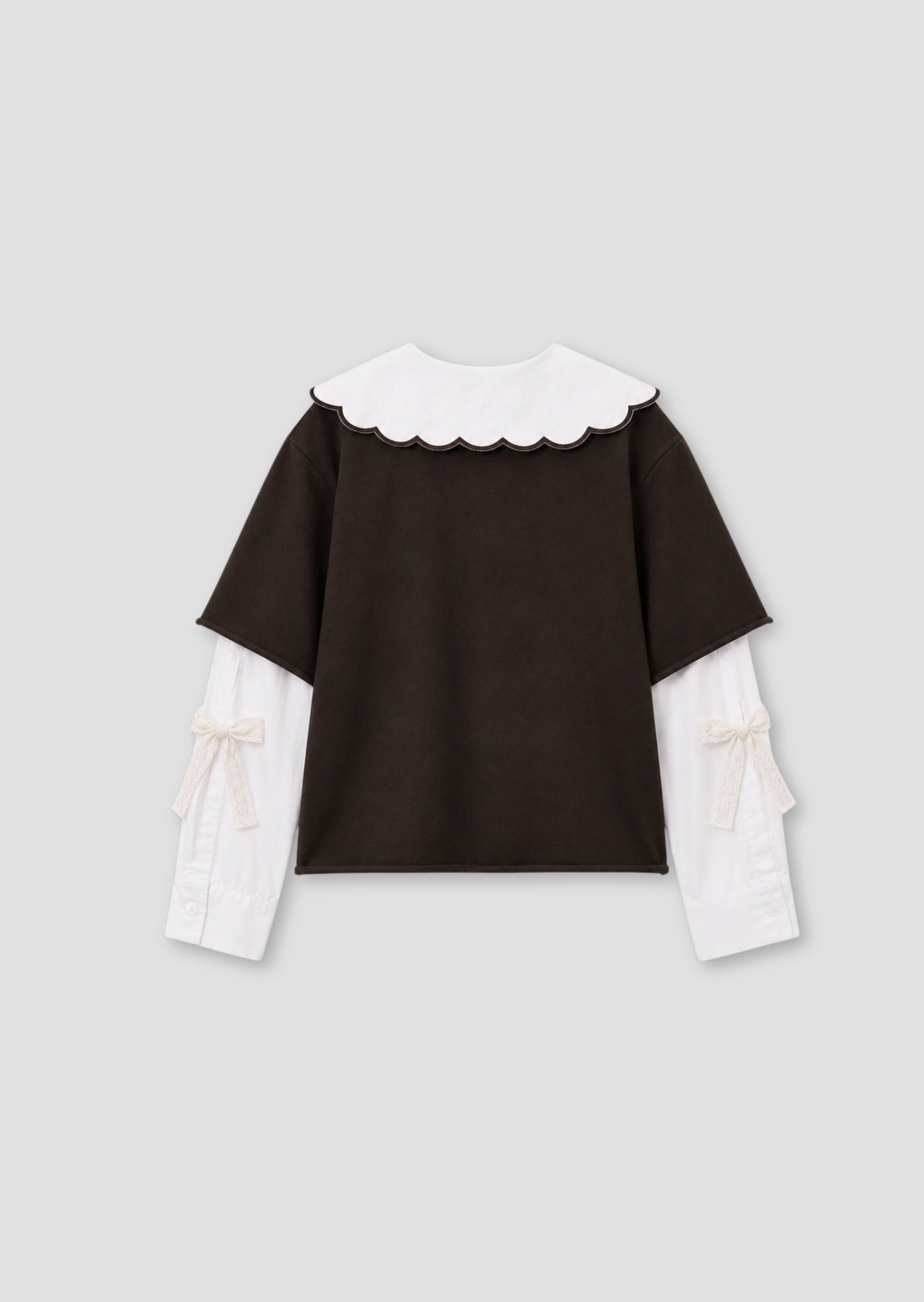 Haddie Lace Bow Mock Layered Sweat