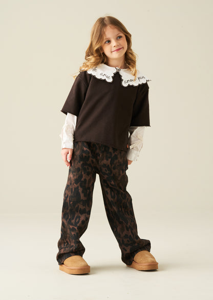 Haddie Lace Bow Mock Layered Sweat