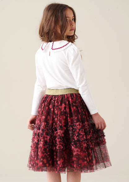 Caris Mesh Print Skirt