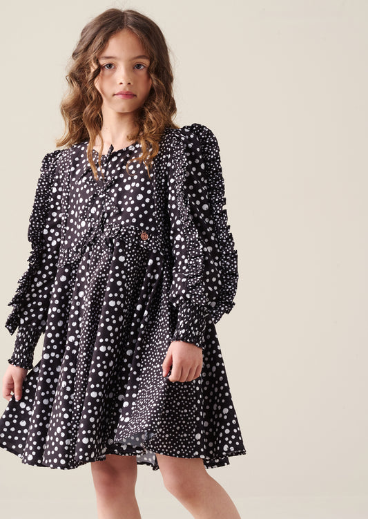 Saskia Frill Godet Dress