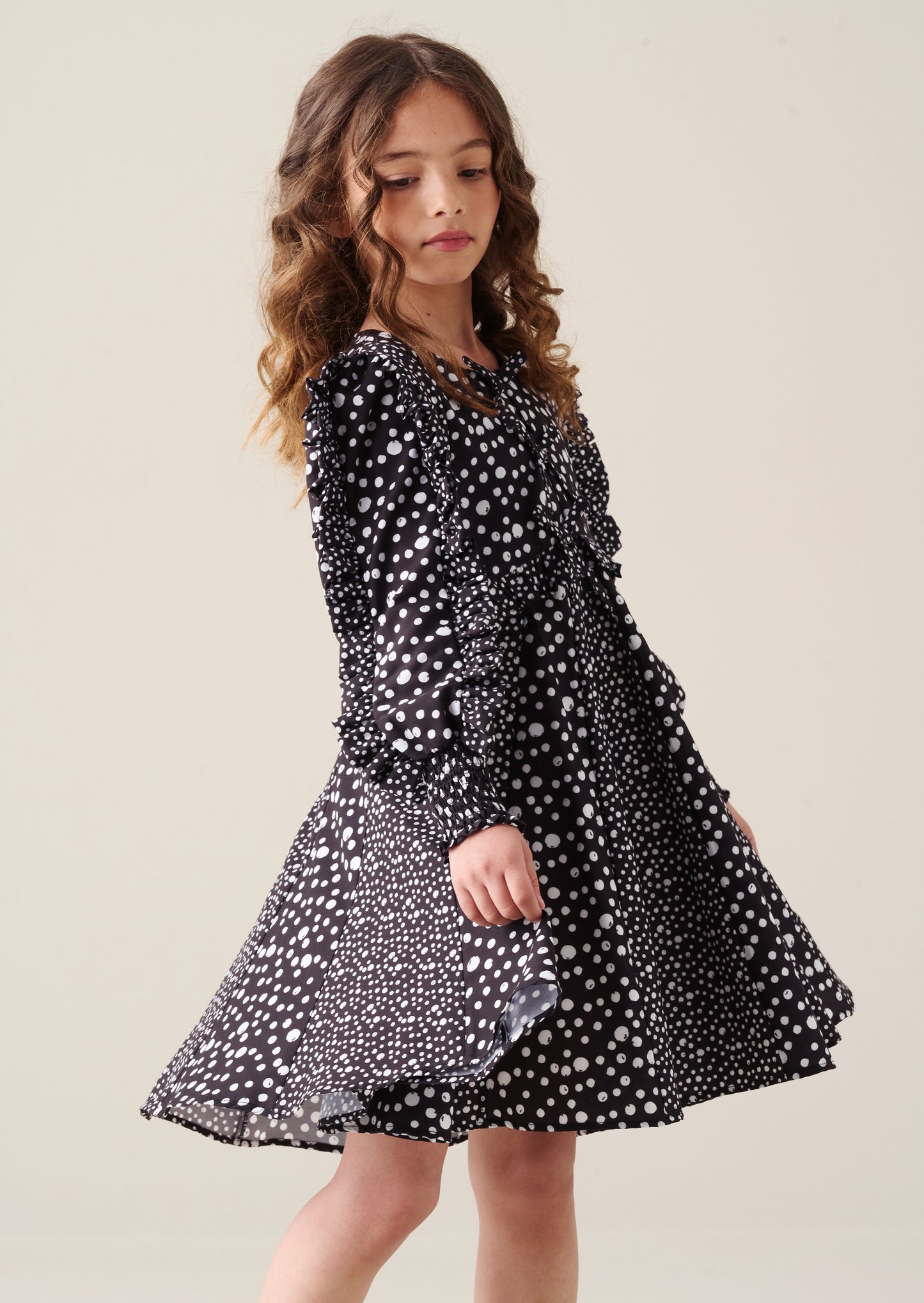 Saskia Frill Godet Dress