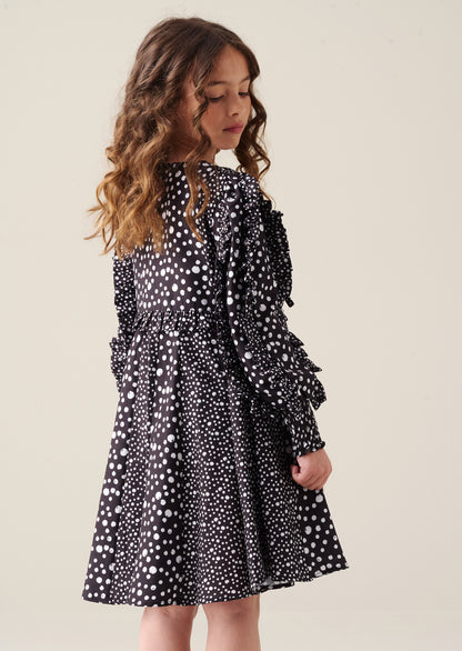 Saskia Frill Godet Dress