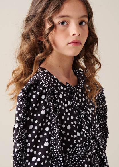 Saskia Frill Godet Dress