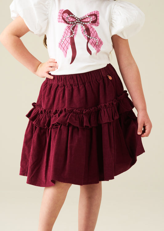 Roxy Cord Ruffle Skirt