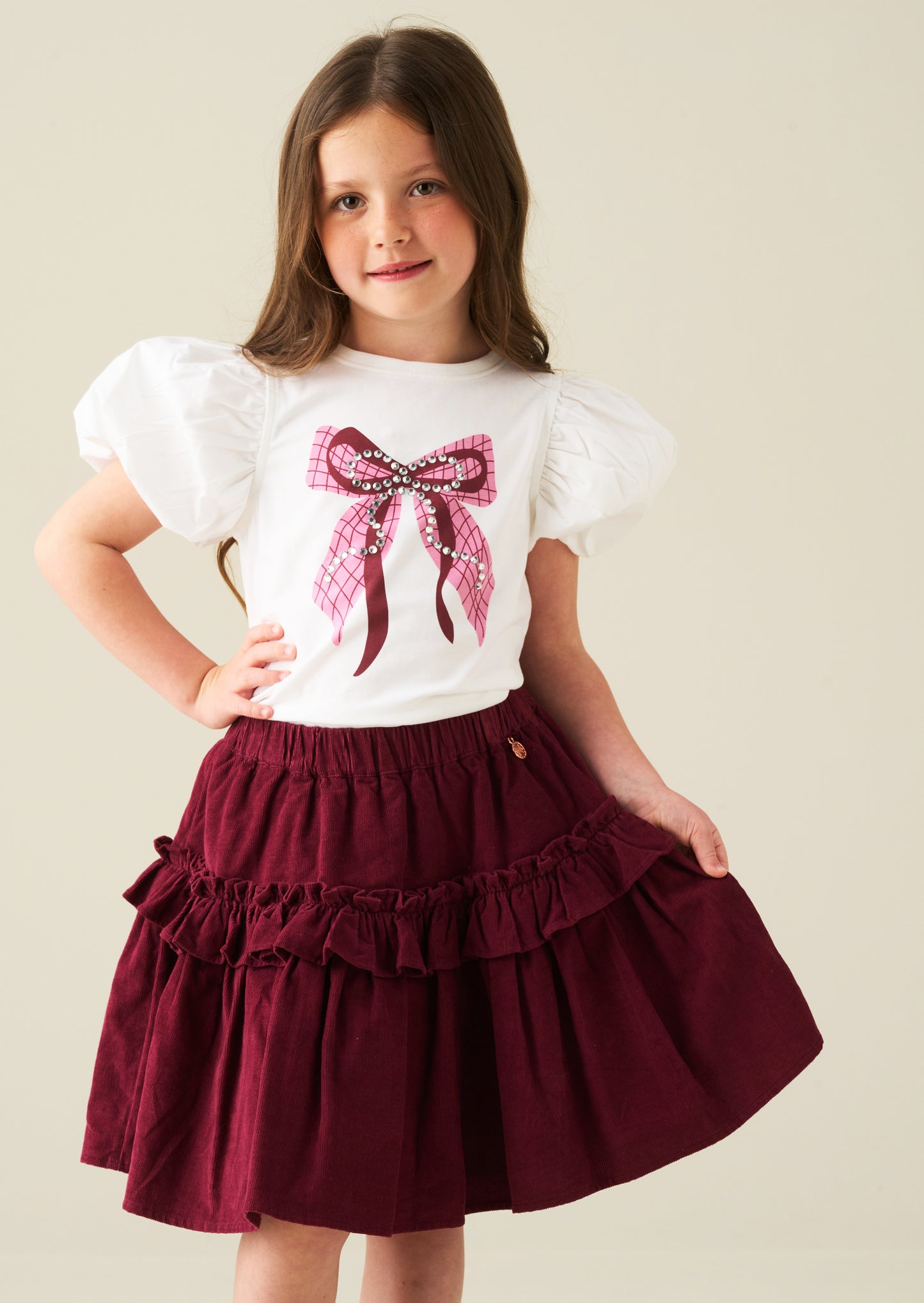 Roxy Cord Ruffle Skirt