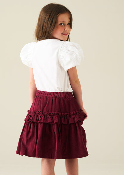 Roxy Cord Ruffle Skirt