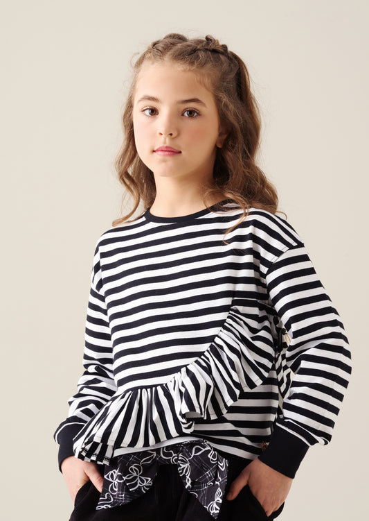 Marley Peplum Stripe Tee