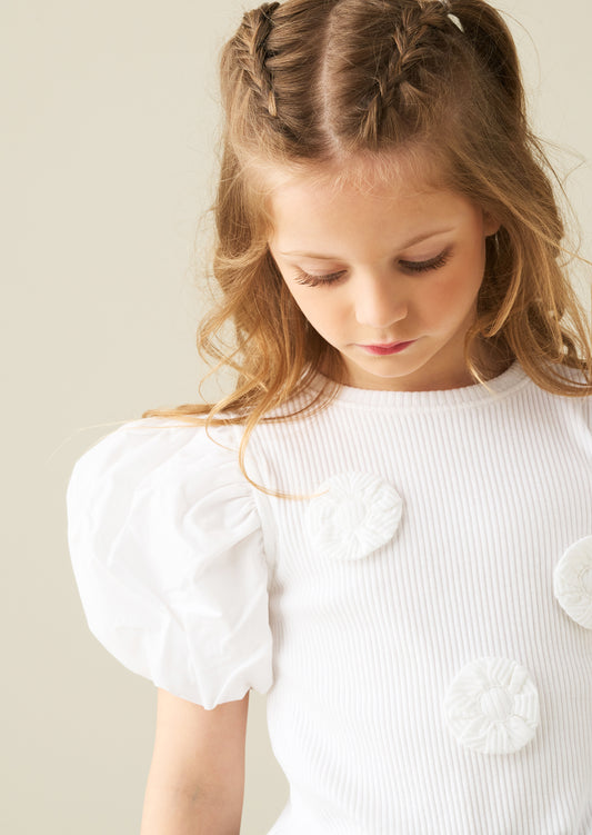 Agatha Rib Puff Sleeve Tee