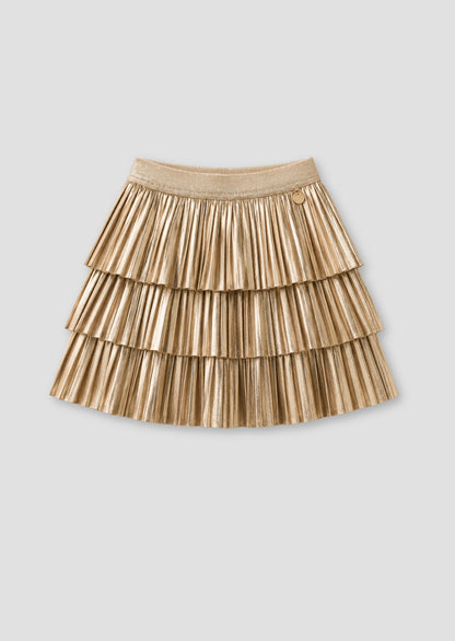 Lucile Metallic Pleated Rara Skirt