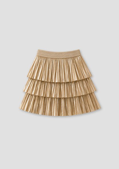 Lucile Metallic Pleated Rara Skirt