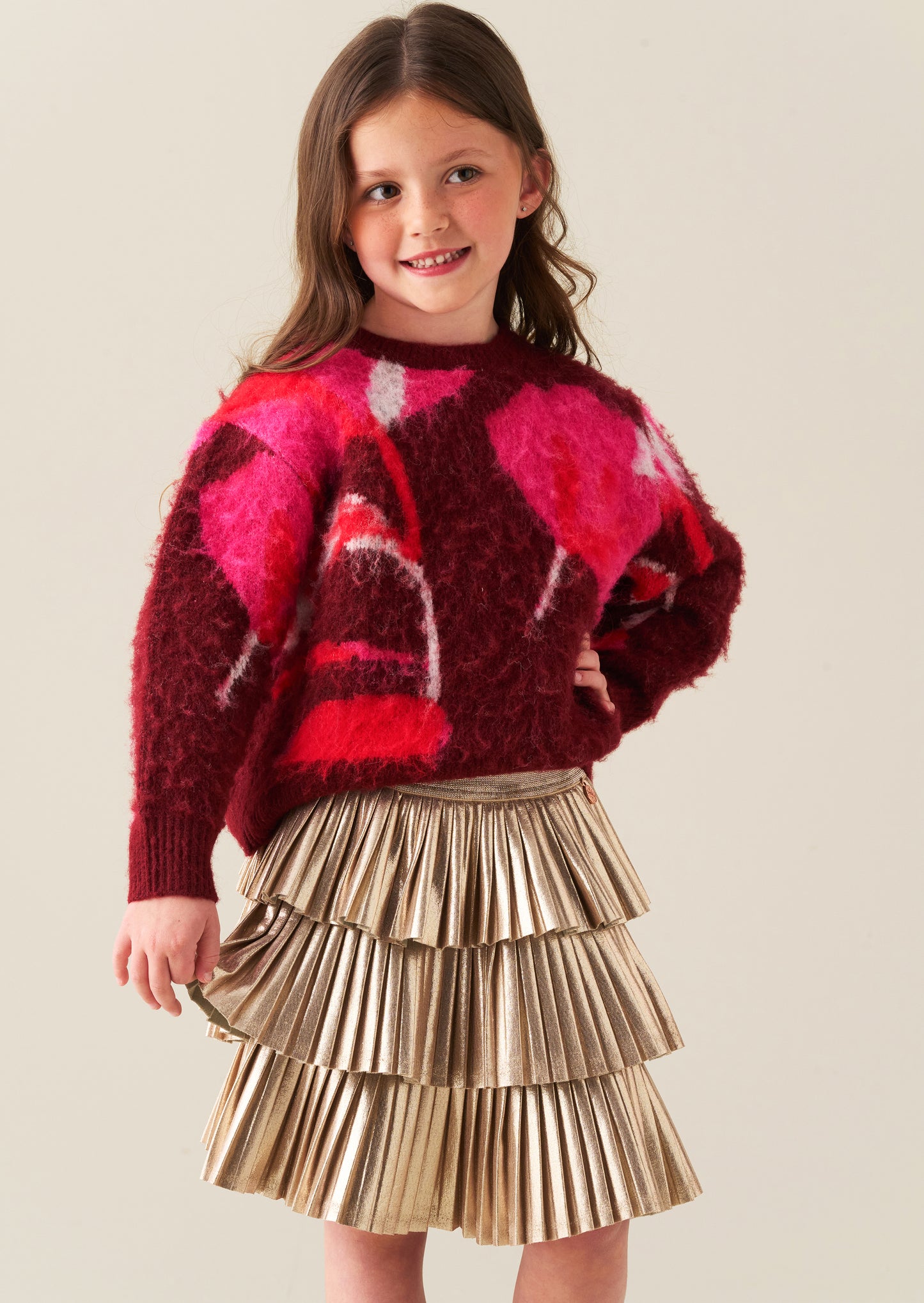 Lucile Metallic Pleated Rara Skirt