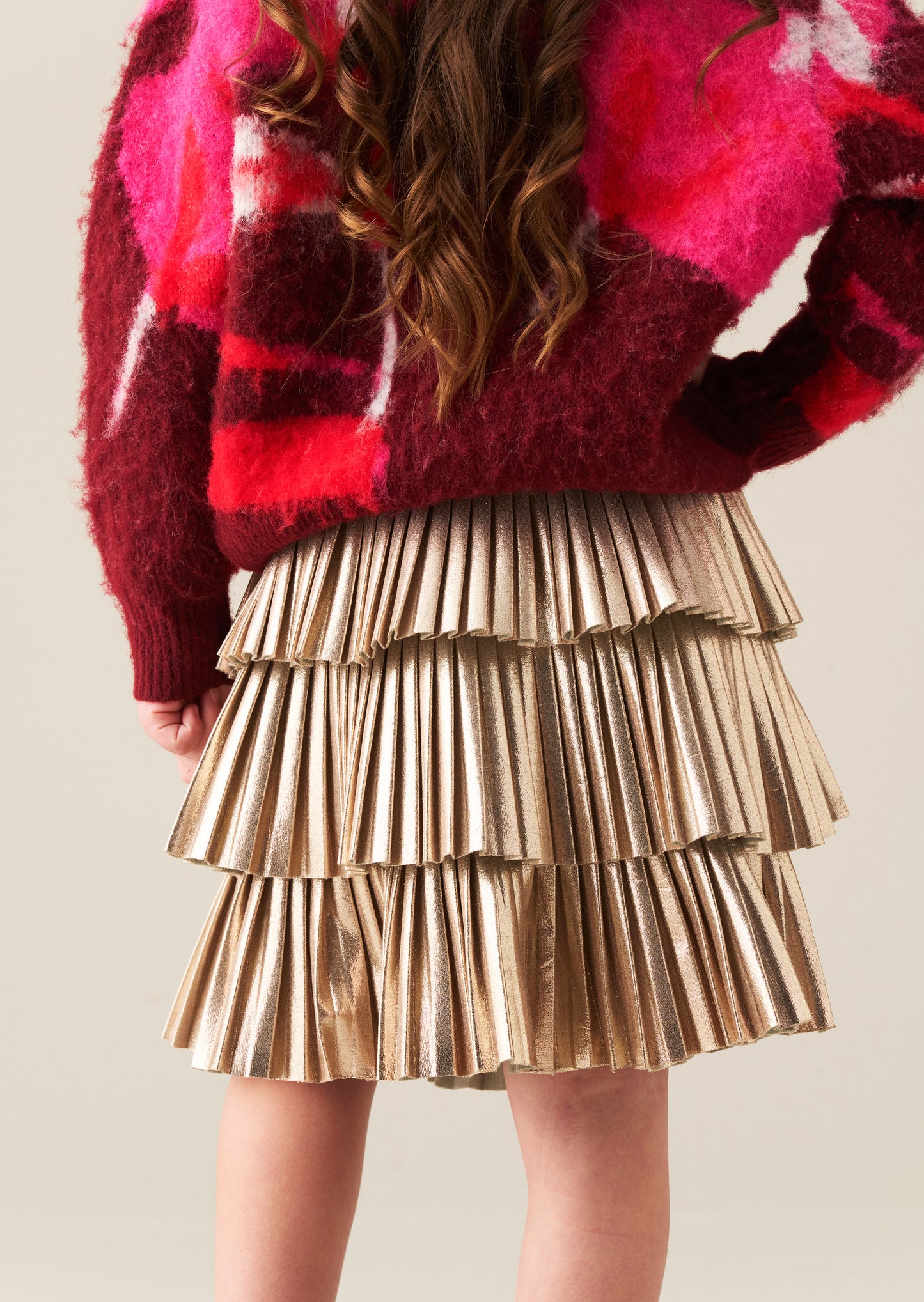 Lucile Metallic Pleated Rara Skirt