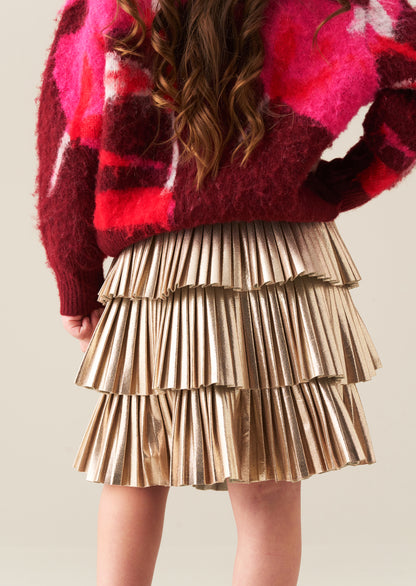 Lucile Metallic Pleated Rara Skirt