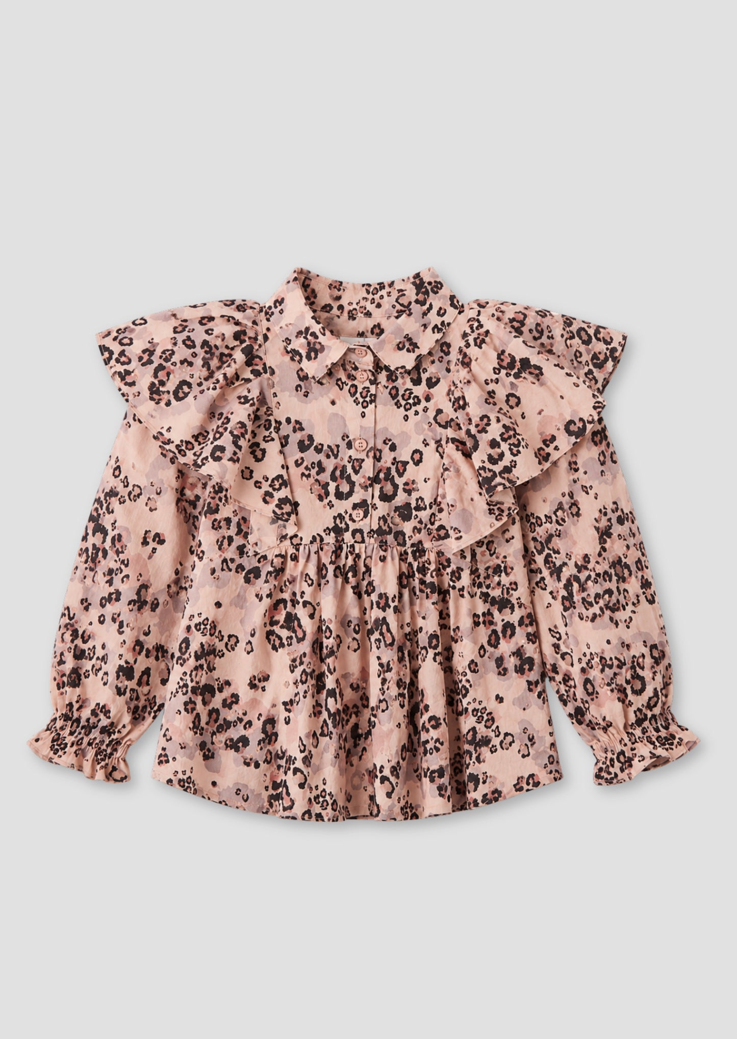 Elle Cape Collar Animal Print Shirt