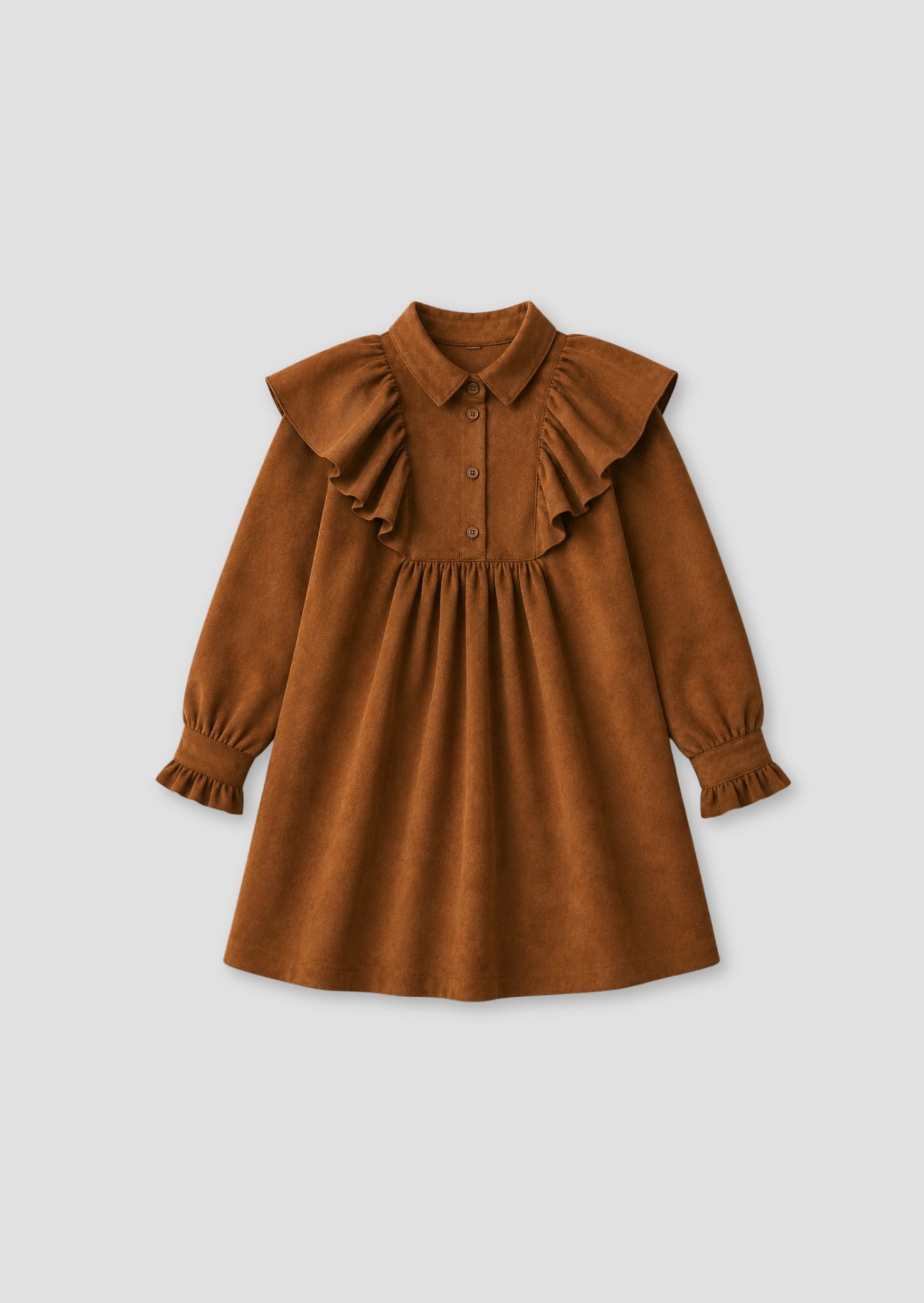 Macie Suedette Cape Collar Shirt Dress