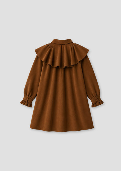 Macie Suedette Cape Collar Shirt Dress