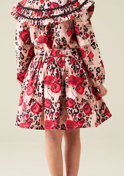 Lyra Animal Rose Print Skirt
