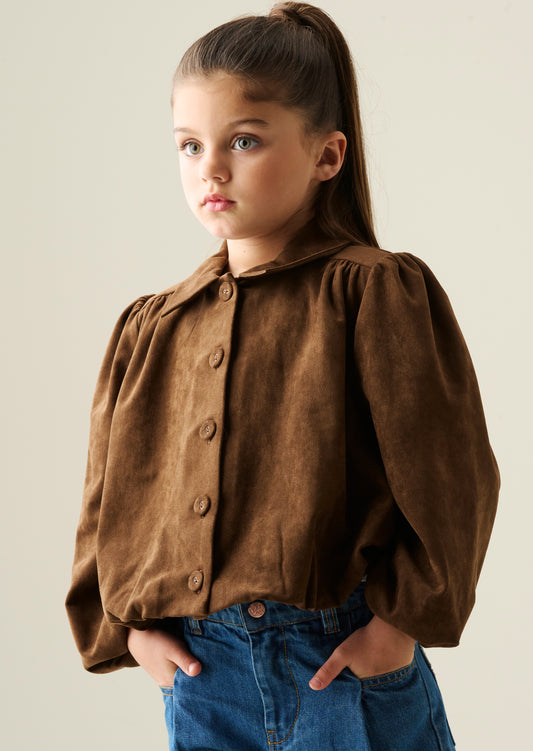 Maia Suedette Balloon Hem Blouson