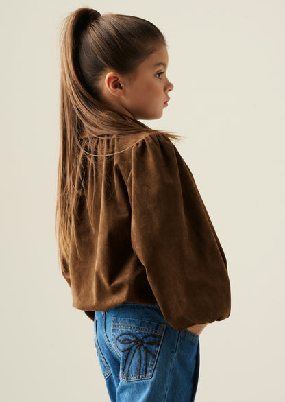Maia Suedette Balloon Hem Blouson