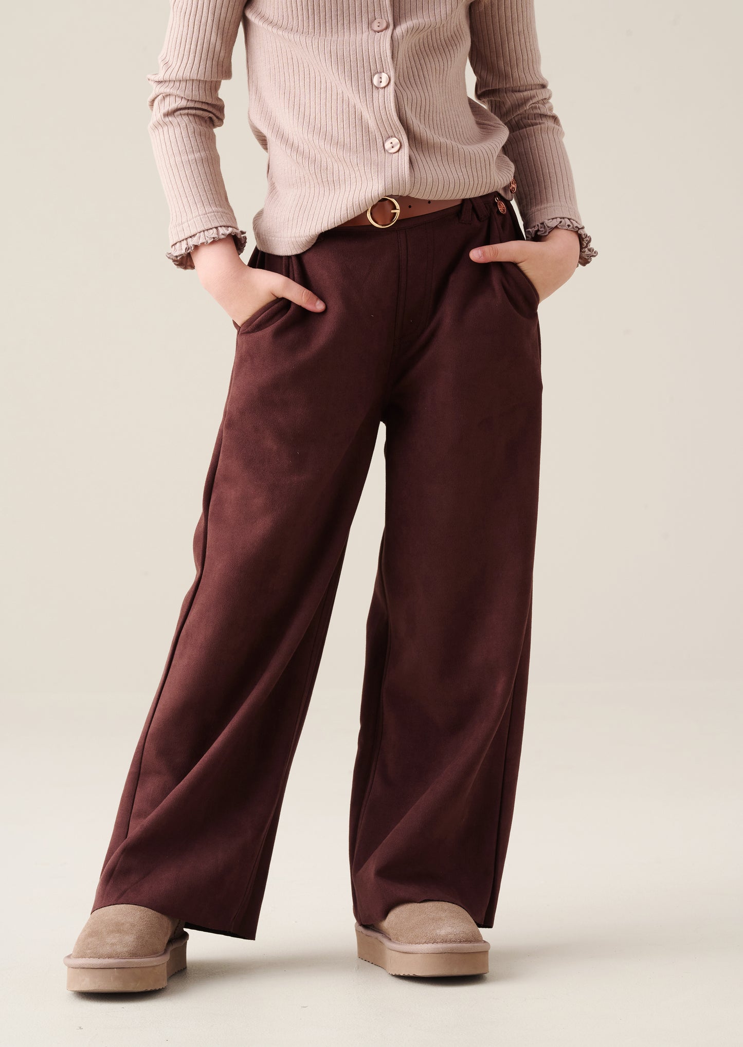 Kaia Suedette Wide Leg Trousers