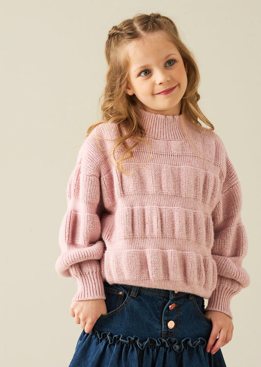 Grace Pink Bubble Pattern Knit Jumper