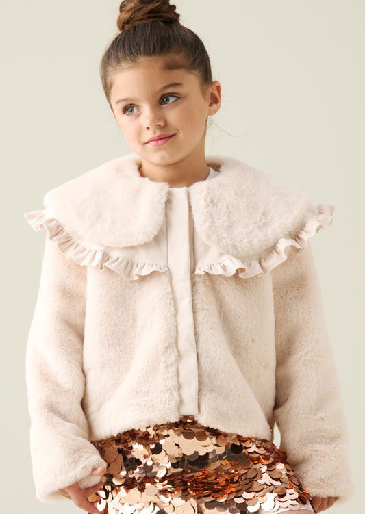 Alessia Faux Fur Cape Collar Jacket