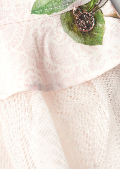 Azalea Print Bubble Crepe Tutu Dress