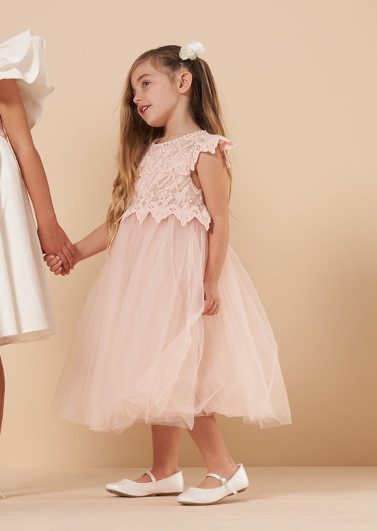 Lucy Lace Blush Bodice Dress