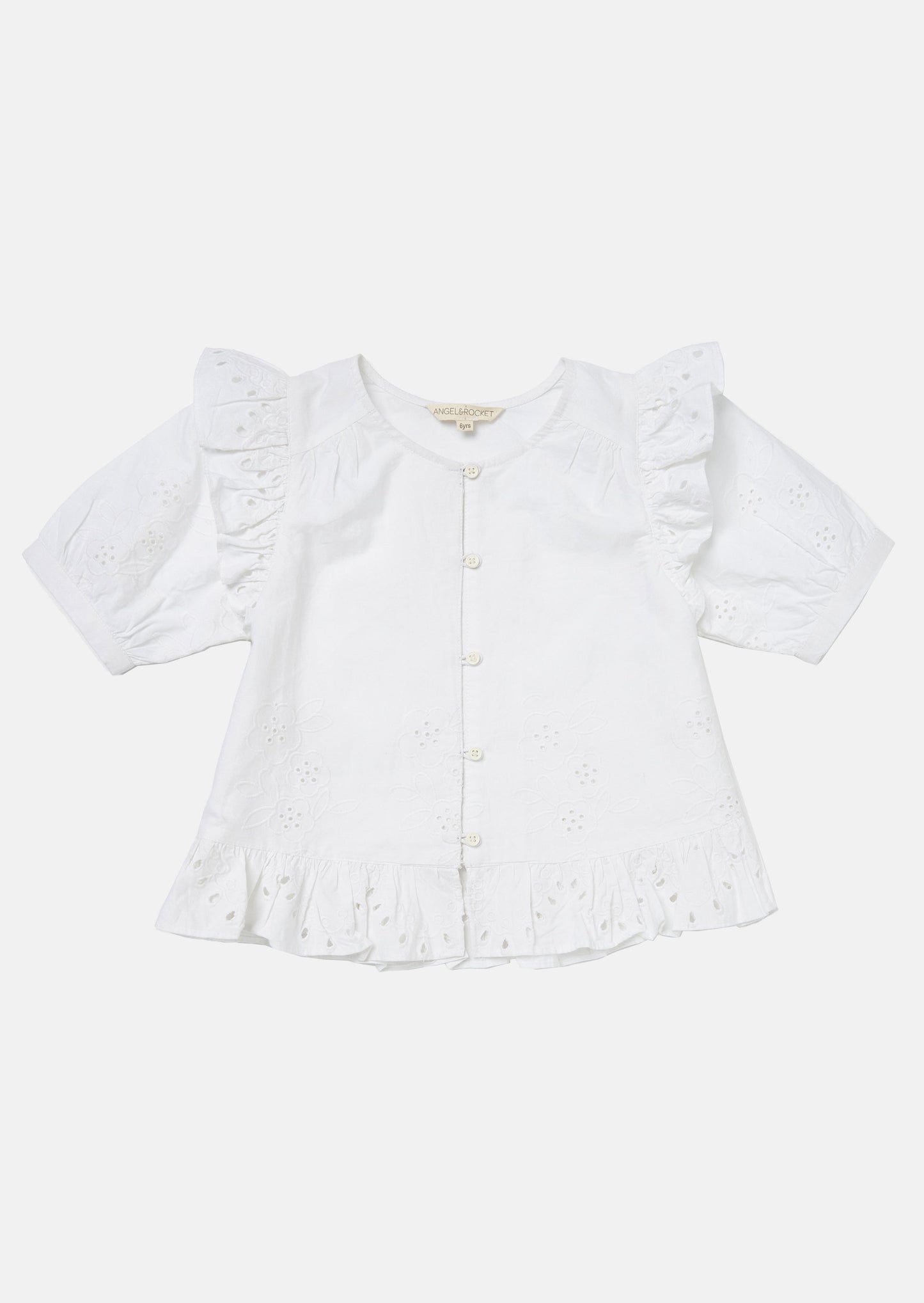 Eden White Broderie Woven Top
