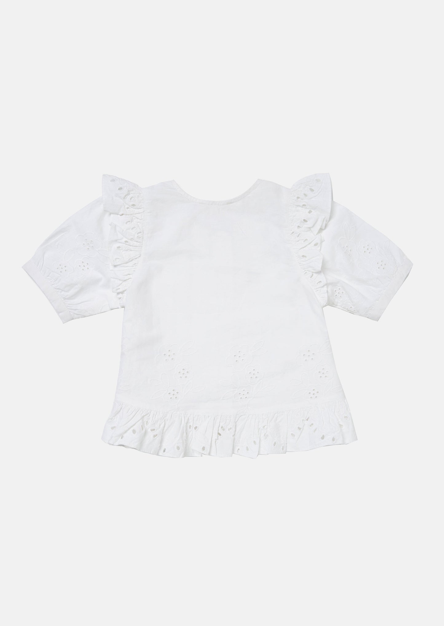Eden White Broderie Woven Top
