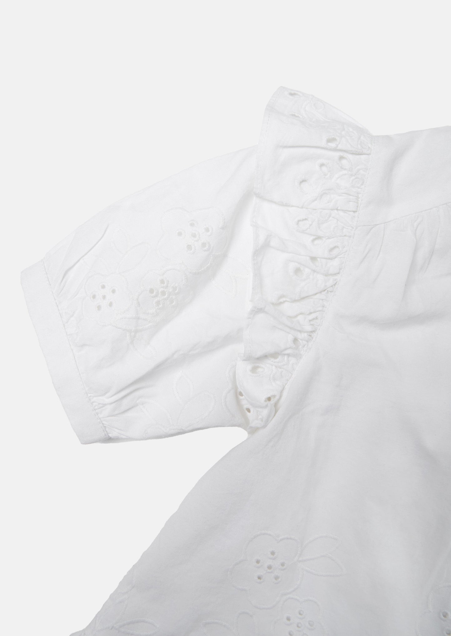 Eden White Broderie Woven Top