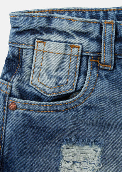 Nina Denim Distressed Short