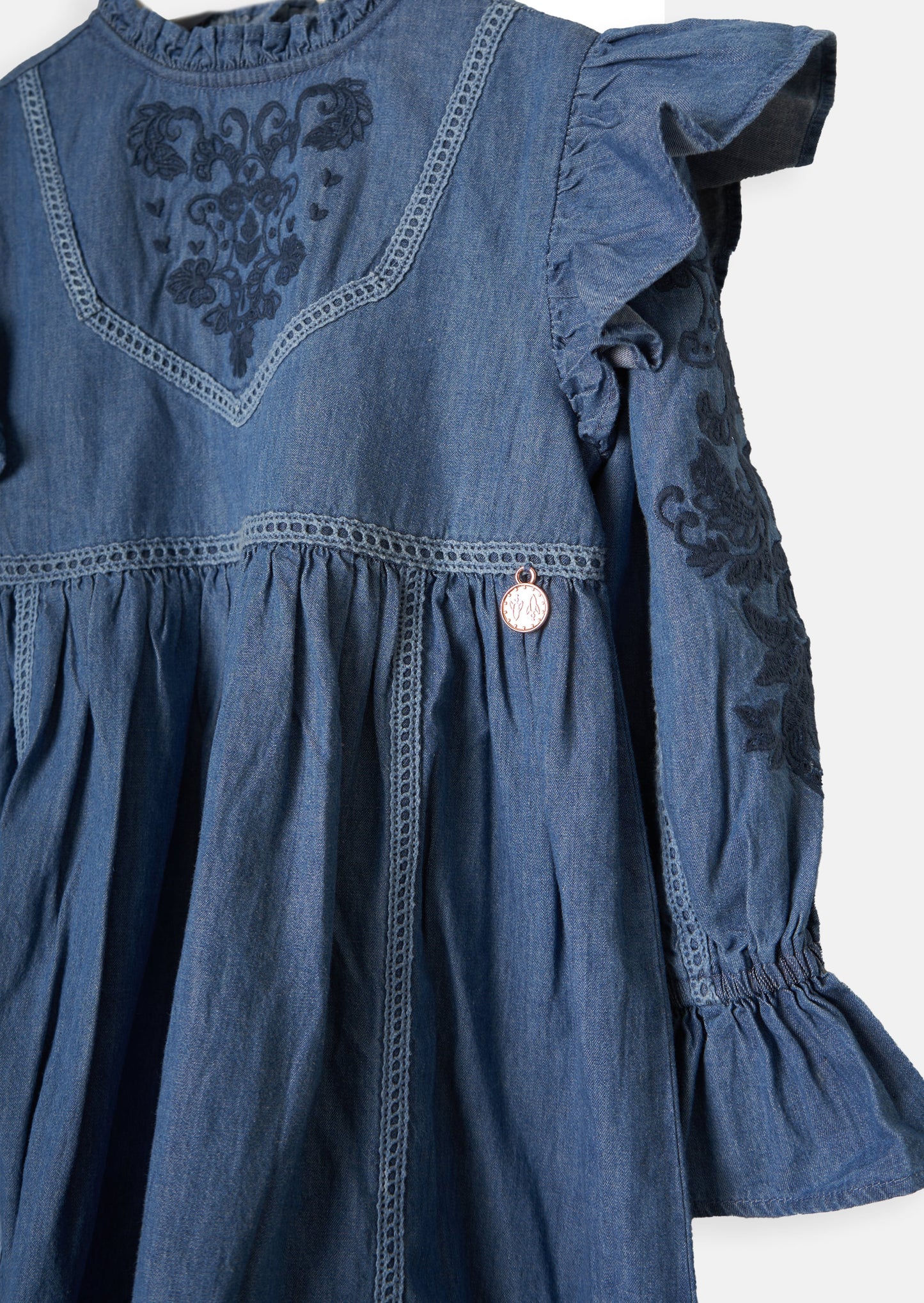 Embroidered Yoke Dress