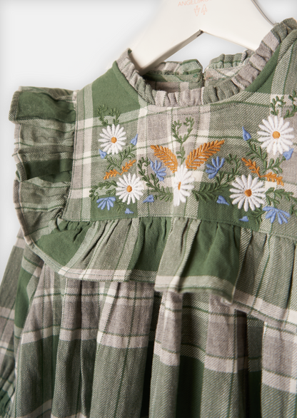 Theodora Fern Embroidered Yolk Dress