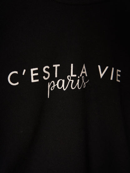 Paris Woven Collar Sweatshirt