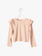 Mila Ruffle Shoulder Rib top