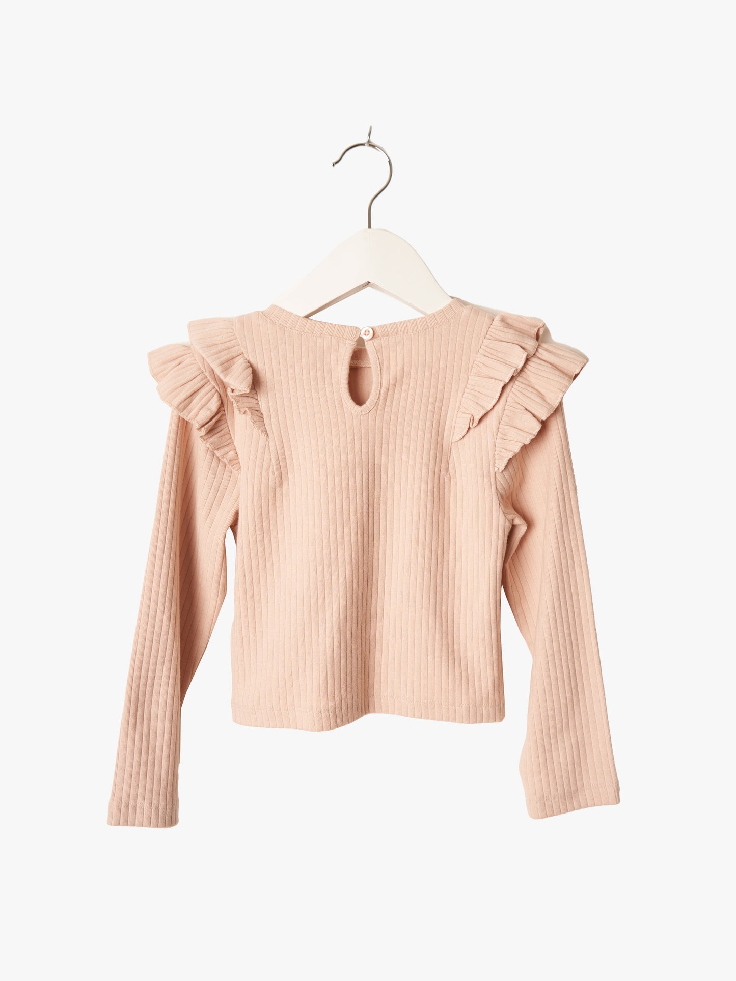 Mila Ruffle Shoulder Rib top