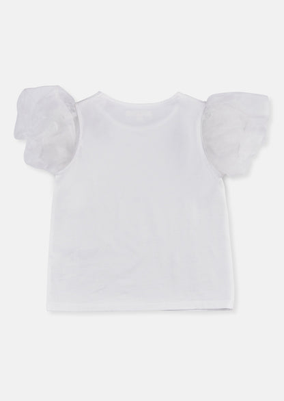 Delilah Mesh Puffball Sleeve Tee