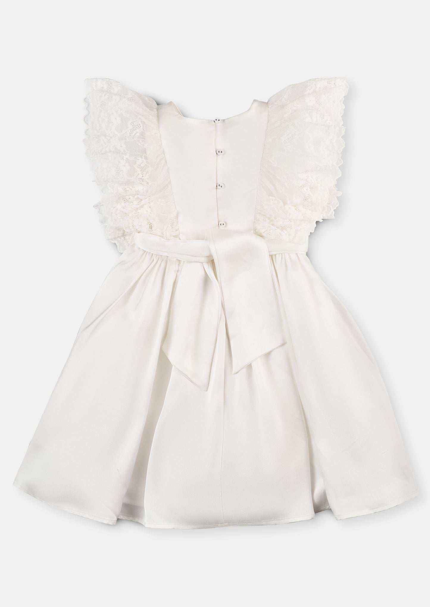 Alice Lace Sleeve Satin Bridesmaid Dress