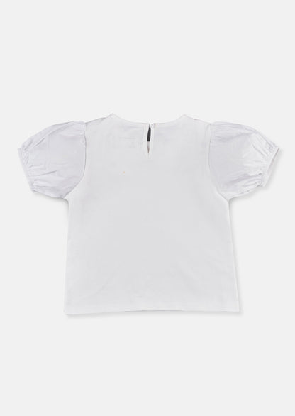 Heidi Embroidered Colllar Woven Sleeve Top