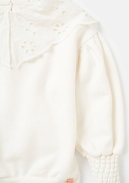Mia Cream Collar Sweatshirt