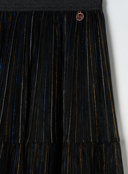 Lacy Black Midi Skirt