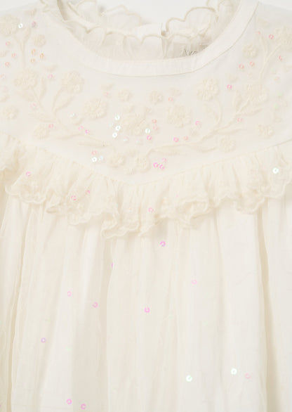 Beau Ivory Embroidered Boho Dress