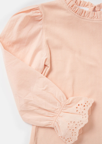 Gia Pink Woven Sleeve Top