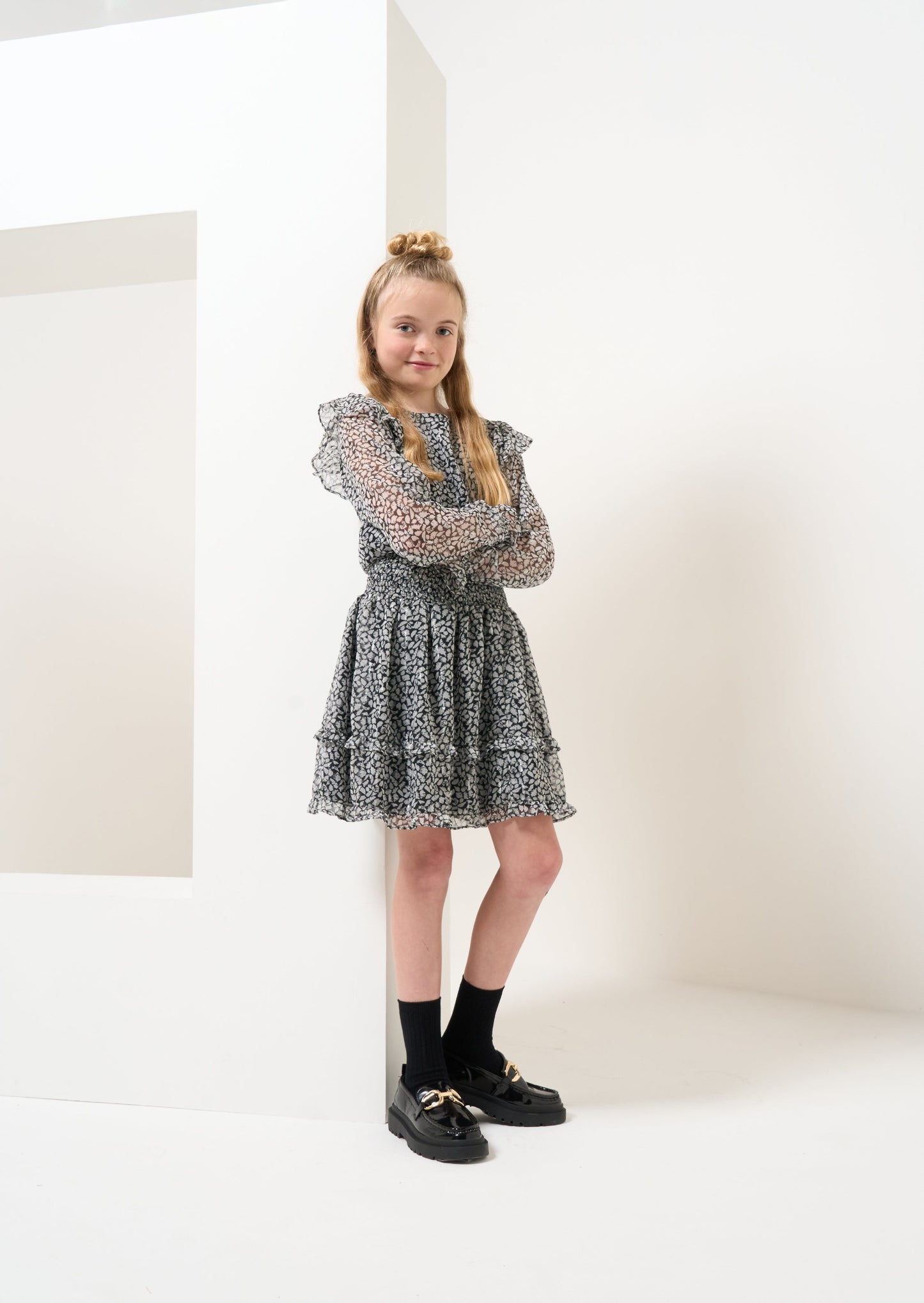 Becci Georgette Lurex Rara Skirt