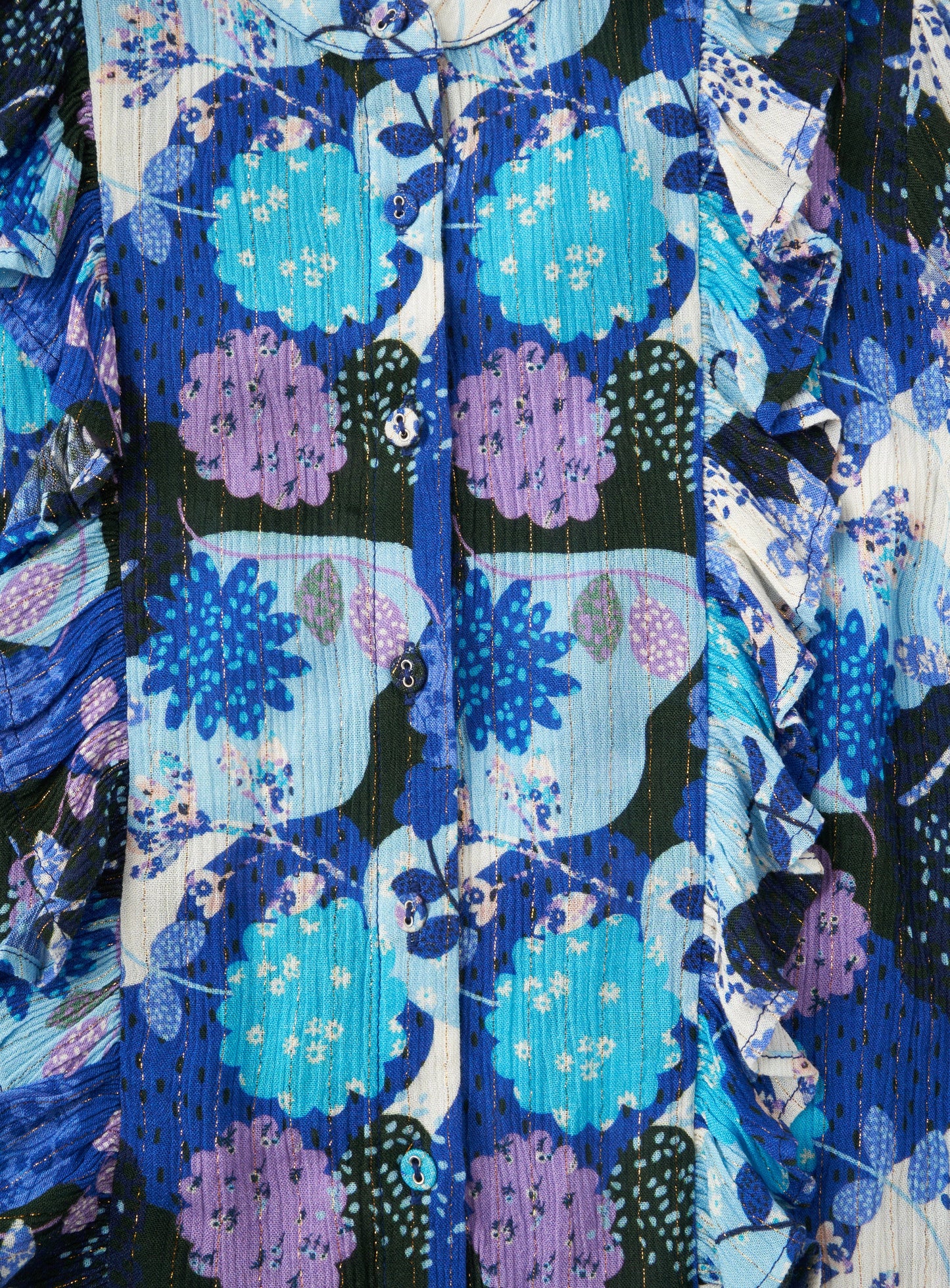 Willow Print Frill Blouse