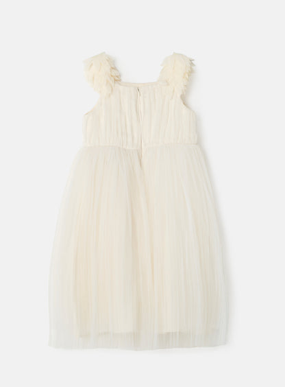 Valerie White Petal Shoulder Dress