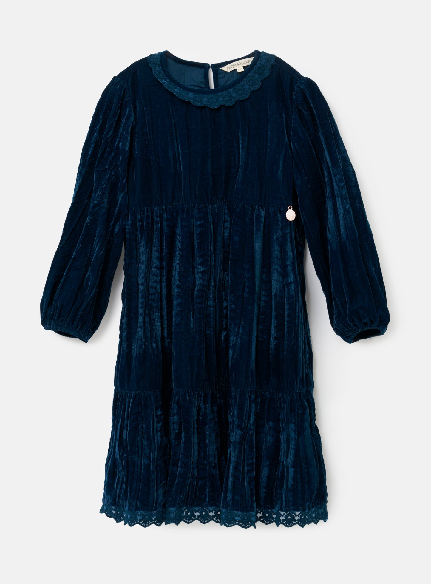 Mia Crushed Velvet Lace Collar Dress