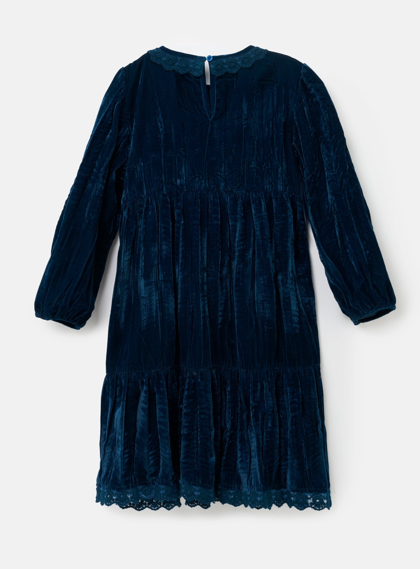 Mia Crushed Velvet Lace Collar Dress