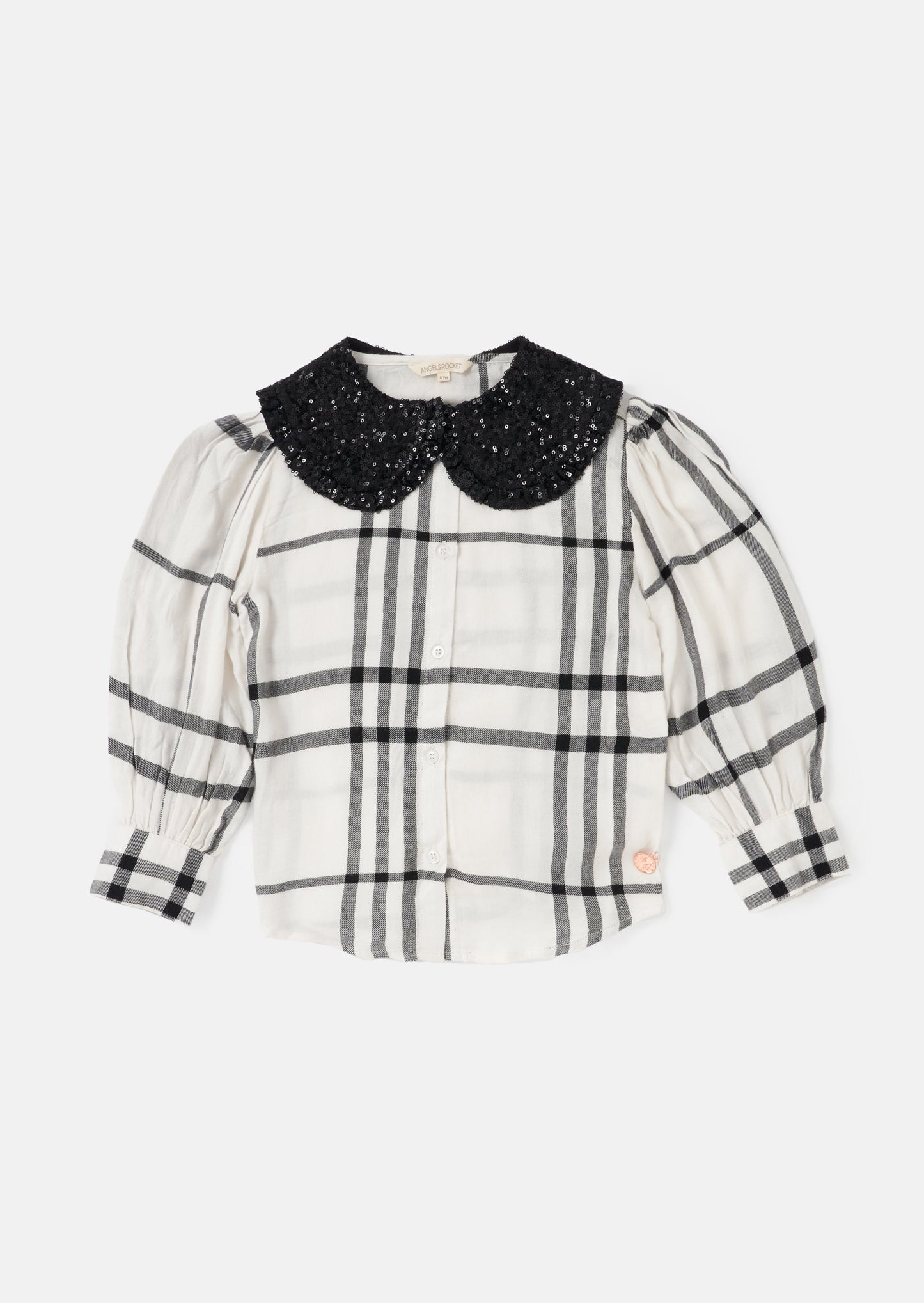 Saorise Sequin Collar Check Blouse